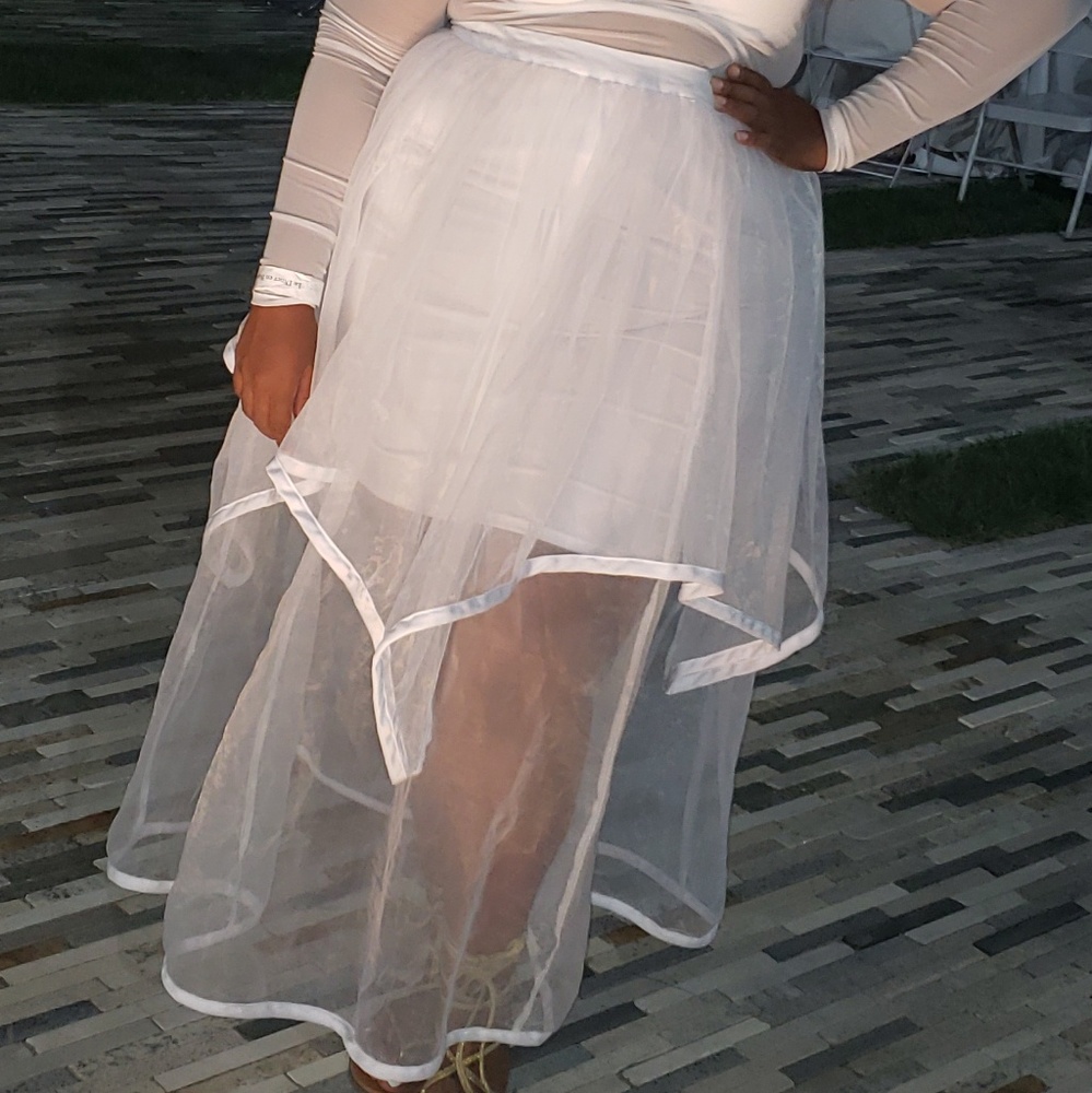 Sheer white skirt